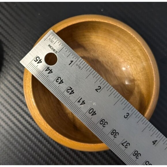 Vintage Myrtlewood Lidded Bowl With Acorn Set By Myrtle Craft Studio - Picture 7 of 11